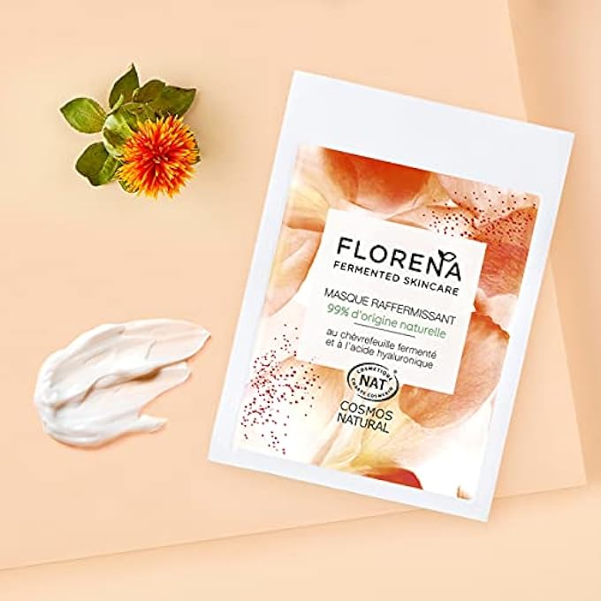 Florena FIRMING FACE MASK WITH HYALURONIC ACID, HONEYSUCKLE AND FERMENTED OLIVE OIL (1 X 8 ML), FACE CARE FOR ALL SKIN TYPES, FIRM FACE MASK - Image 3